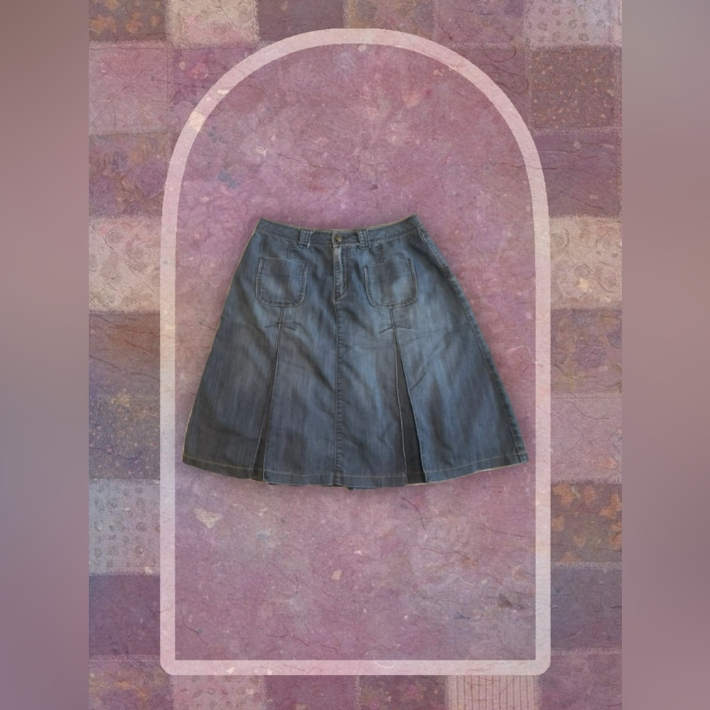 Jessica Blue Denim A-Line Skirt